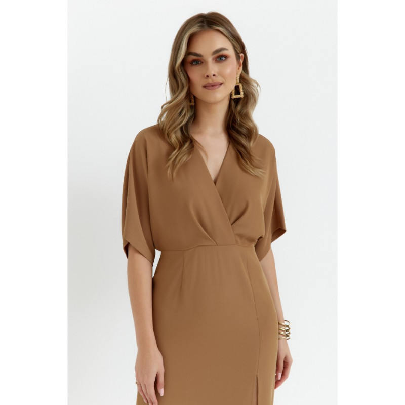 K163 Sukienka maxi - beżowa