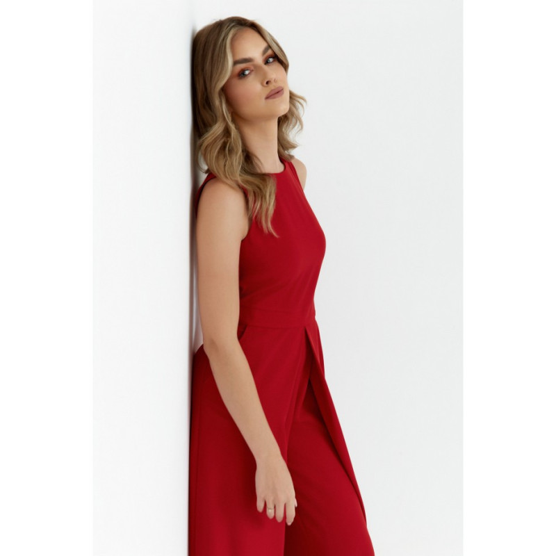 K184 Kombinezon z szerokimi nogawkami - czerwony