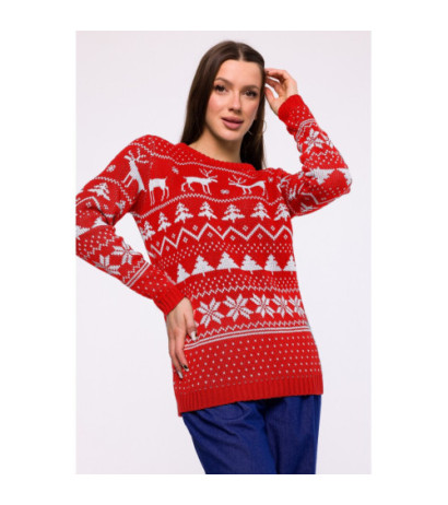 MXS09 Christmas straight cut sweater - red