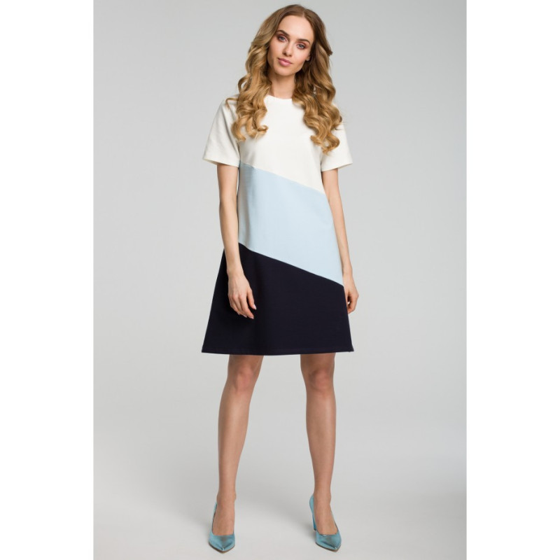 M373 Sukienka mini w 3 kolory - błękitna