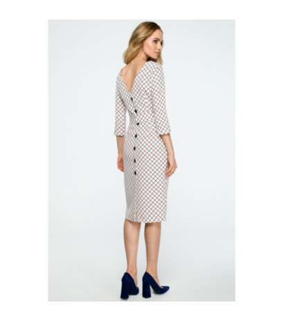 S118 Ołówkowa sukienka z guzikami z tyłu - model 1