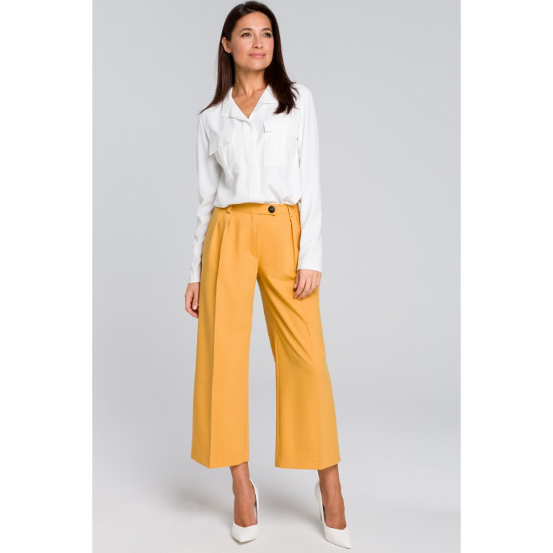 S144 Luźna bluzka koszulowa - ecru