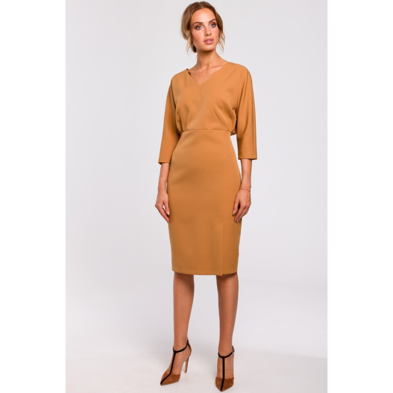 M464 Sukienka z luźną górą - cynamonowa