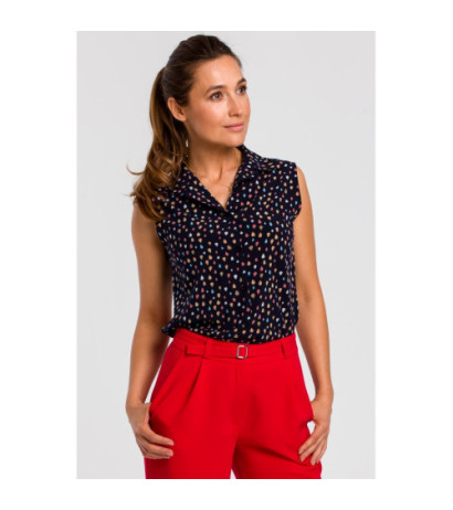 S188 Bluzka z kołnierzykiem bez rękawów - model 4