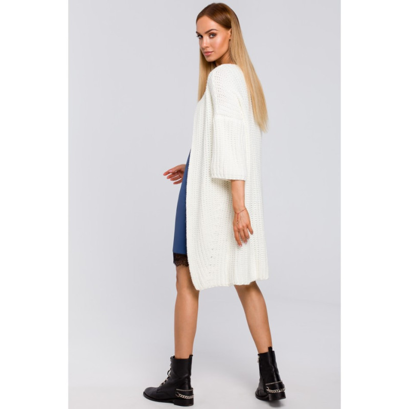 M472 Nietuzinkowy kardigan z krótkim rękawem - ecru