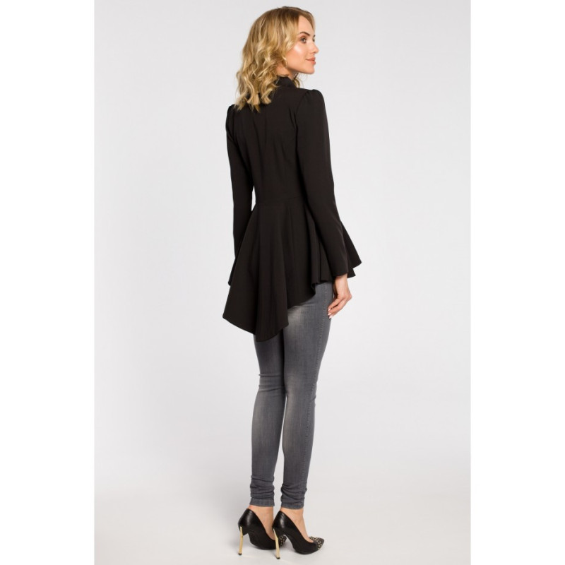 M165 Asymetryczny taliowany żakiet - czarny