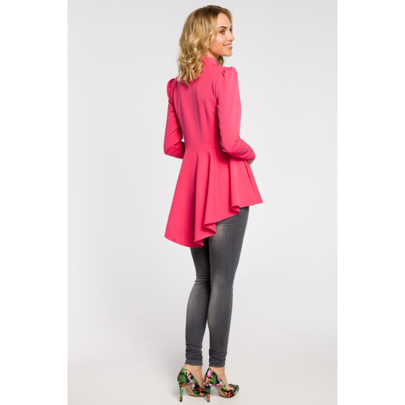 M165 Asymetryczny taliowany żakiet - różowy