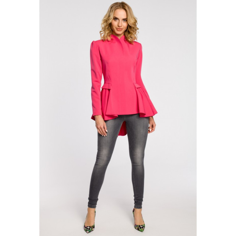 M165 Asymetryczny taliowany żakiet - różowy