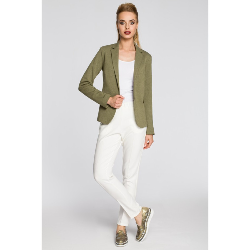 M243 Dopasowany żakiet zapinany na guzik - khaki