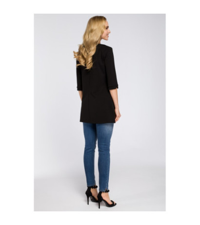M278 Asymetryczna tunika z zamkiem - czarna