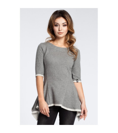 B041 Kobieca bluzka baskinka - szara