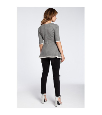 B041 Kobieca bluzka baskinka - szara