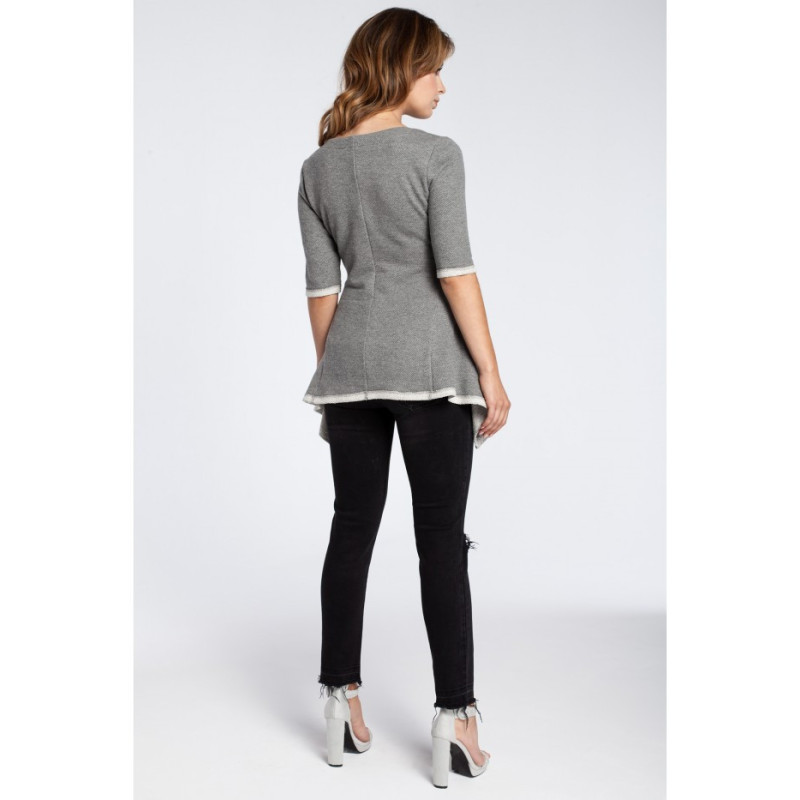 B041 Kobieca bluzka baskinka - szara