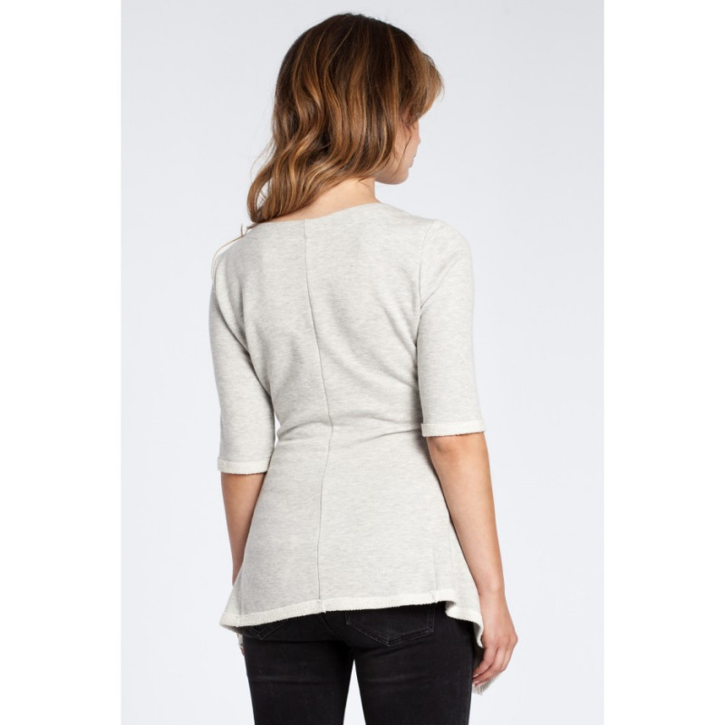 B041 Kobieca bluzka baskinka - popielata