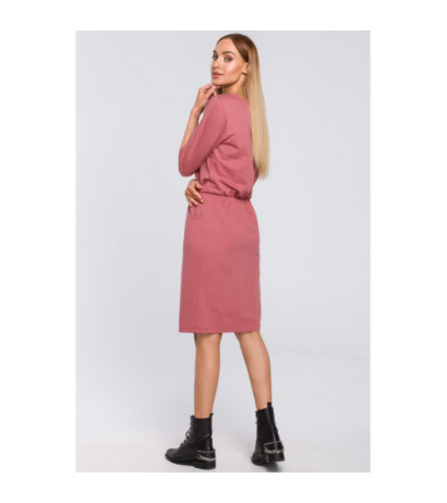 M476 Dresowa sukienka z zamkiem - róż indyjski