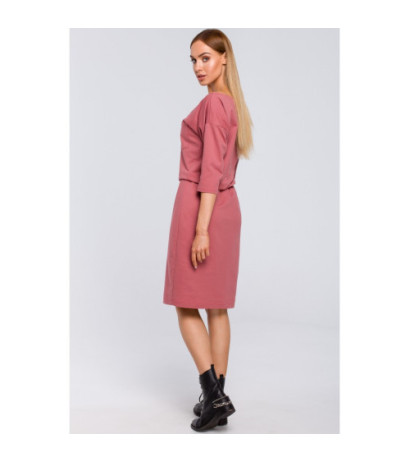 M478 Sukienka z kieszenią - róż indyjski