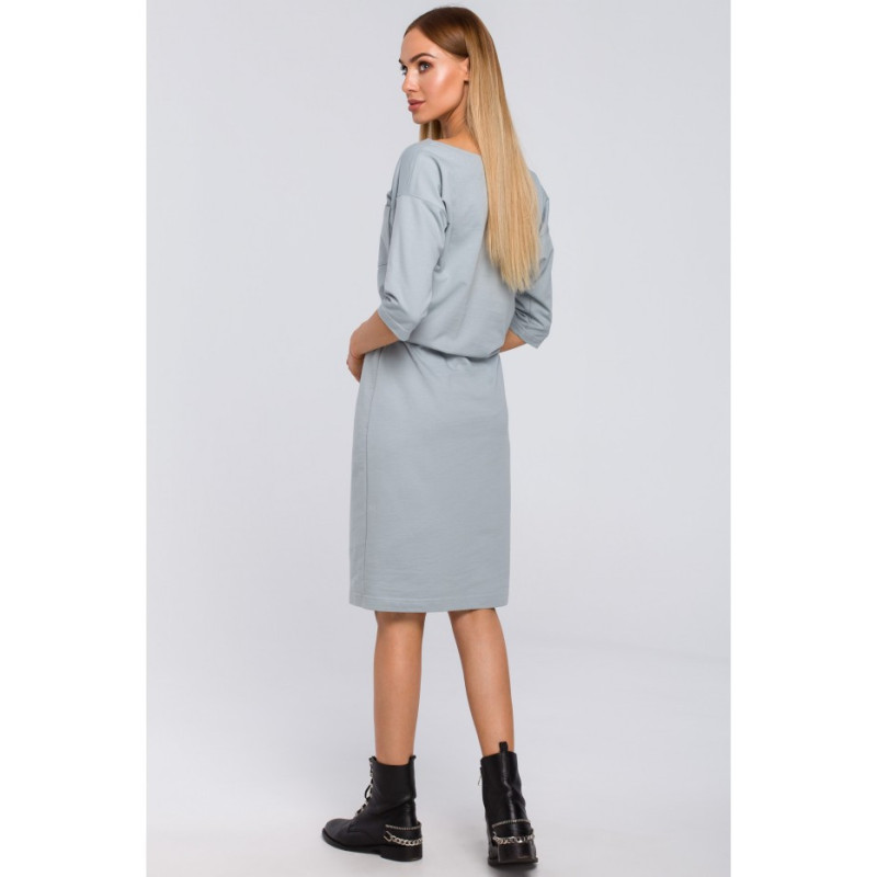 M478 Sukienka z kieszenią - kolor gołębi