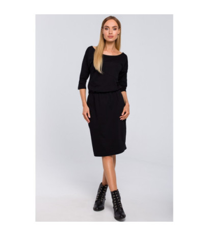 M478 Sukienka z kieszenią - czarna