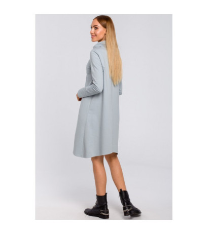 M480 Trapezowa sukienka z golfem - kolor gołębi