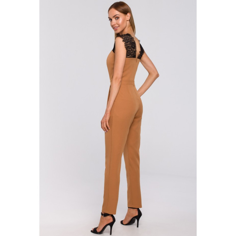 M484 Kombinezon z koronką - cynamonowy