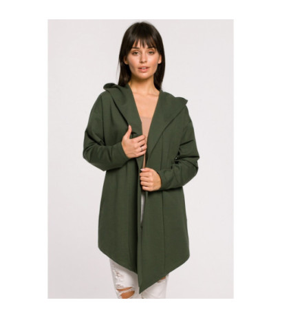 B137 Blezer z kapturem i bez zapięcia - militarno-zielony