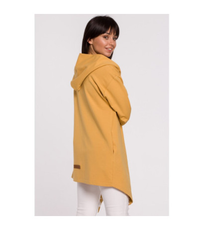 B137 Blezer z kapturem i bez zapięcia - żółty