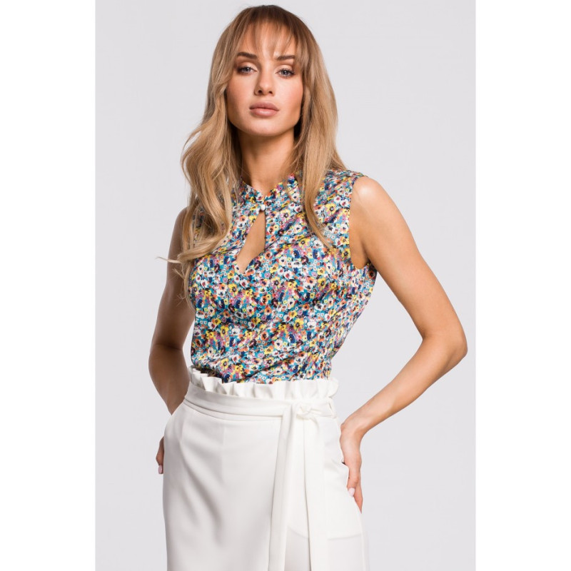 M503 Bluzka bez rękawów w kwiatuszki - model 2