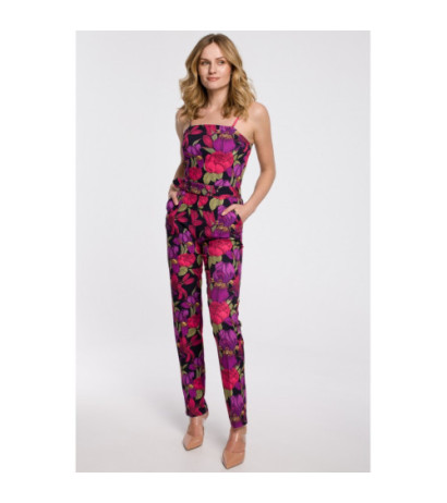 K050 Kombinezon na cienkich ramiączkach z paskiem - model 2