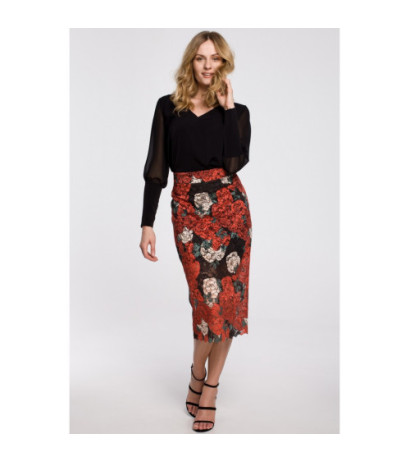 K063 Koronkowa spódnica ołówkowa - model 1