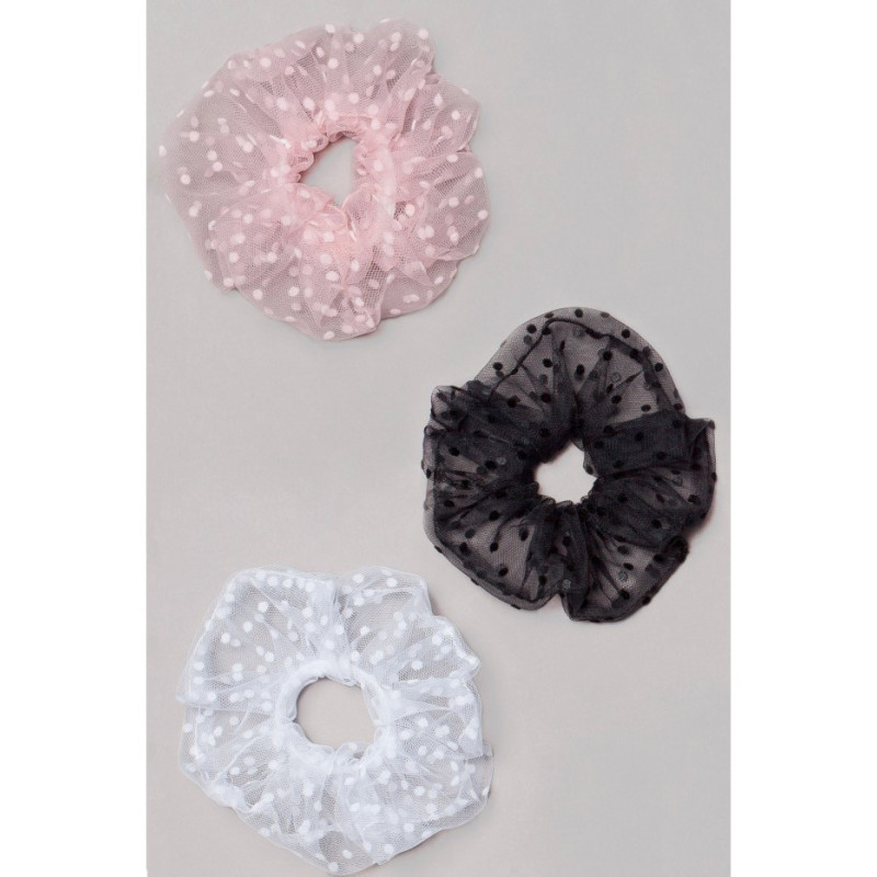 K068 Tiulowe gumki do włosów - zestaw 1 (3 szt.)