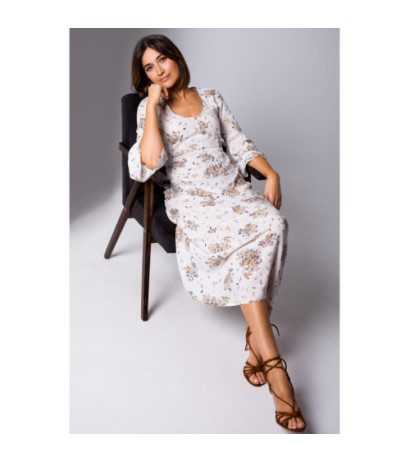 S222 Sukienka maxi z koronkowymi wstawkami - model 3