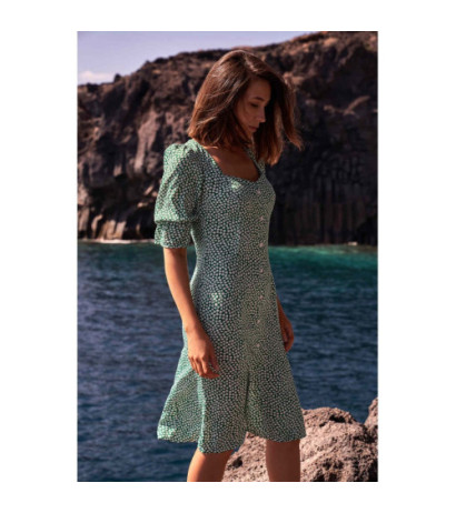 S223 Sukienka midi z guzikami - model 1