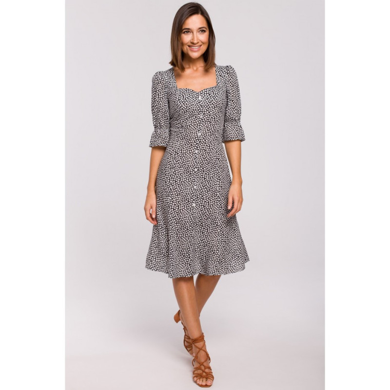 S223 Sukienka midi z guzikami - model 2