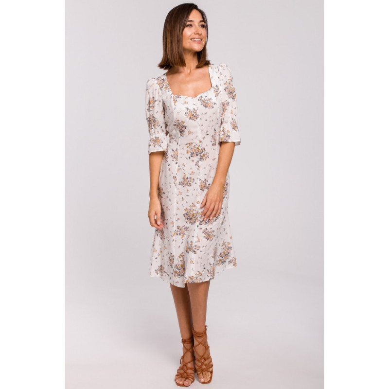 S223 Sukienka midi z guzikami - model 3