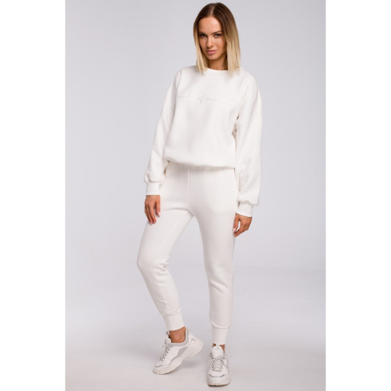 M535 Spodnie dresowe na gumie - ecru