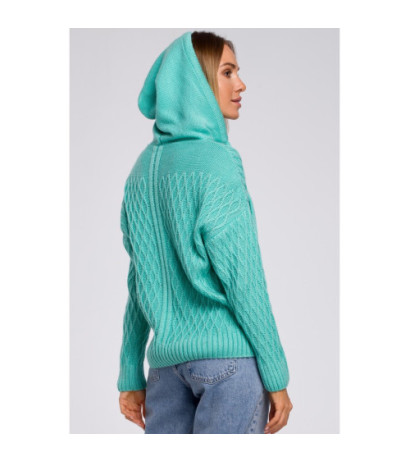 M540 Sweter z kapturem - seledynowy