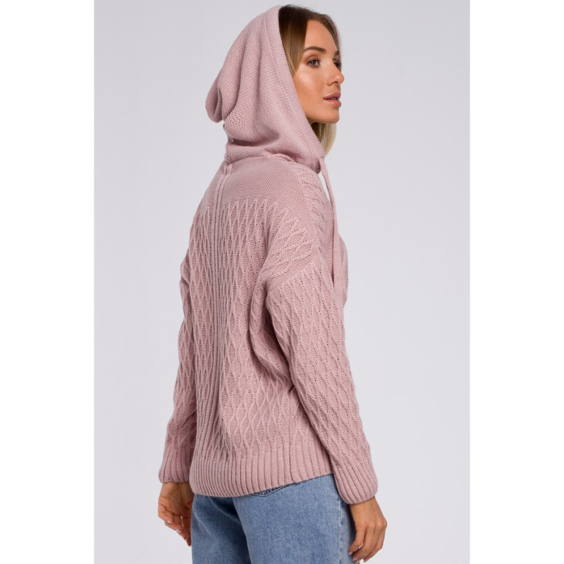 M540 Sweter z kapturem - różowy