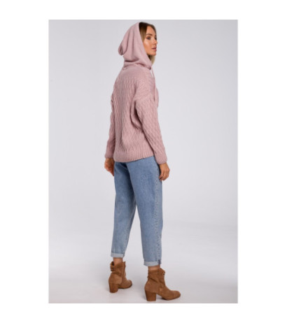 M540 Sweter z kapturem - różowy