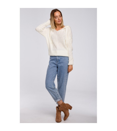 M540 Sweter z kapturem - ecru
