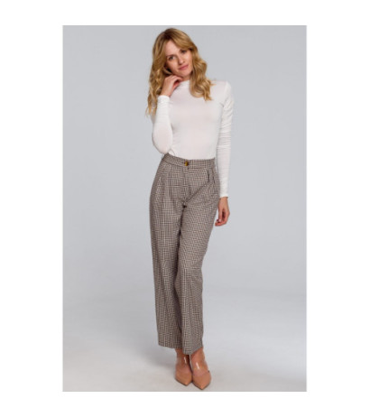 K072 Body z golfem i marszczonymi rękawami - ecru