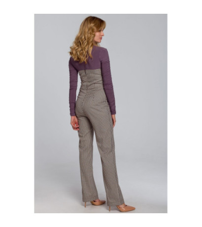 K073 Kombinezon z odkrytymi ramionami - brązowy