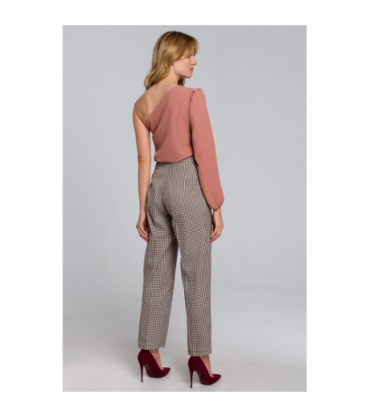 K080 Bluzka na jedno ramię - różana