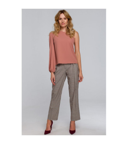 K080 Bluzka na jedno ramię - różana