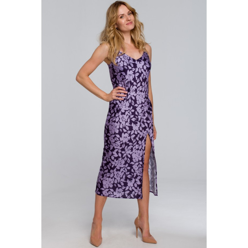 K085 Sukienka maxi na cienkich ramiączkach - model 2