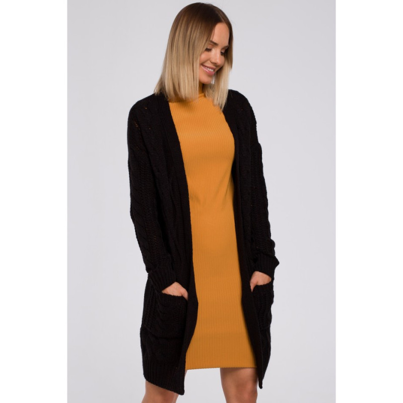 M555 Kardigan niezapinany - czarny