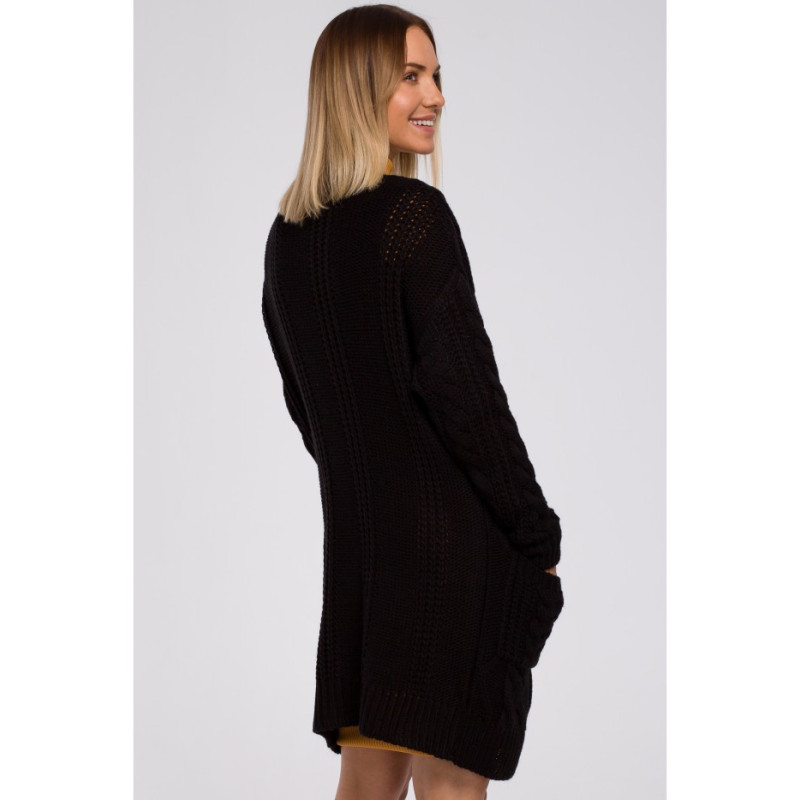 M555 Kardigan niezapinany - czarny