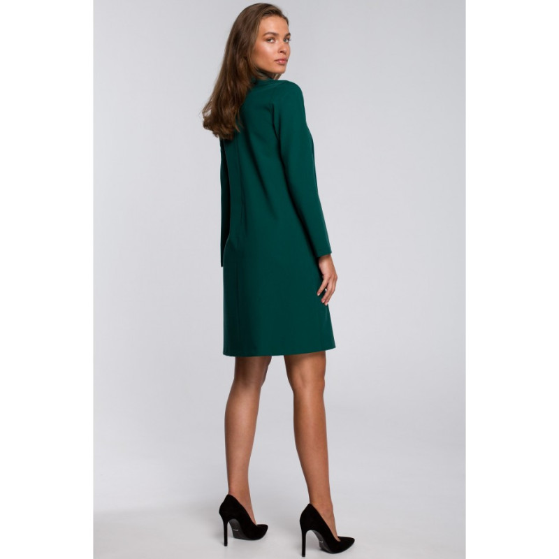 S233 Sukienka z szyfonowym szalem - zielona