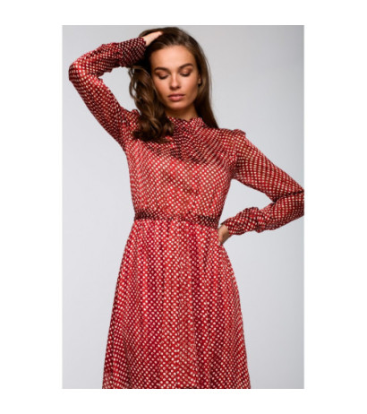 S238 Sukienka midi szyfonowa w groszki - model 2