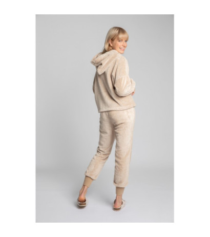 LA003 Pluszowa bluza z kapturem - cappuccino