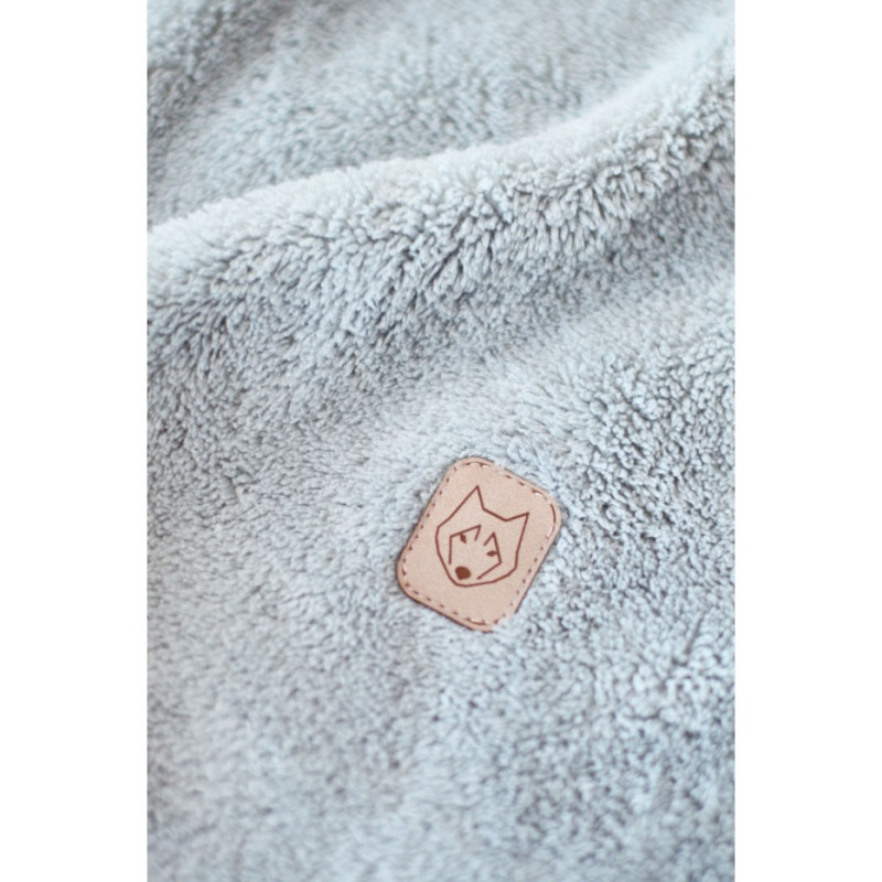 LA003 Pluszowa bluza z kapturem - popielata